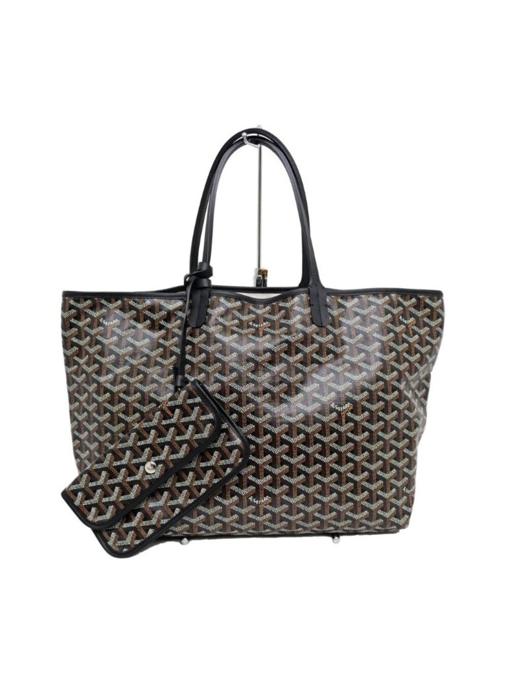 Goyard Saint Louis PM Black Leather Tote Bag